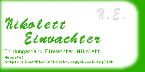 nikolett einvachter business card